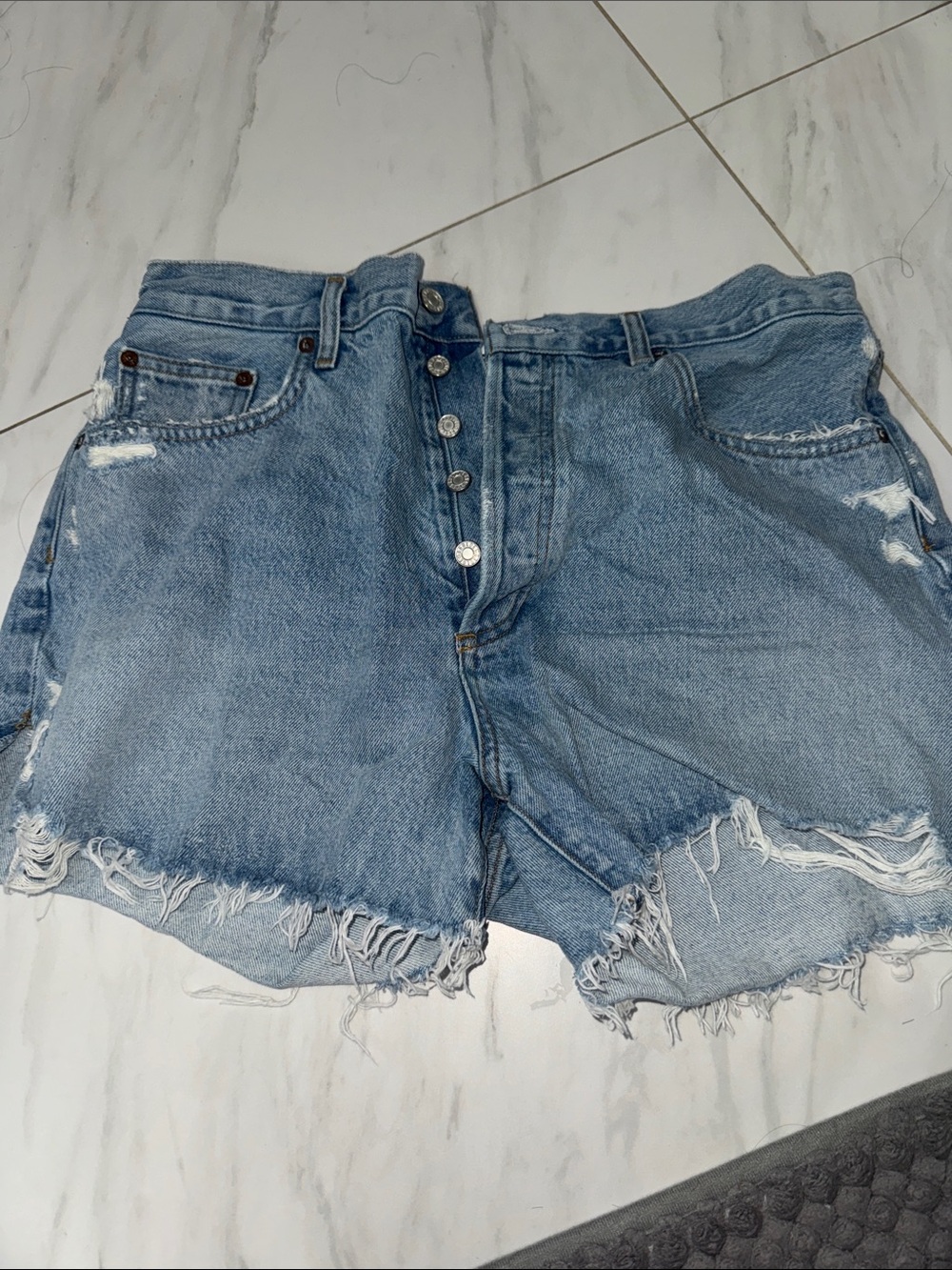Agolde Dee shorts light blue
